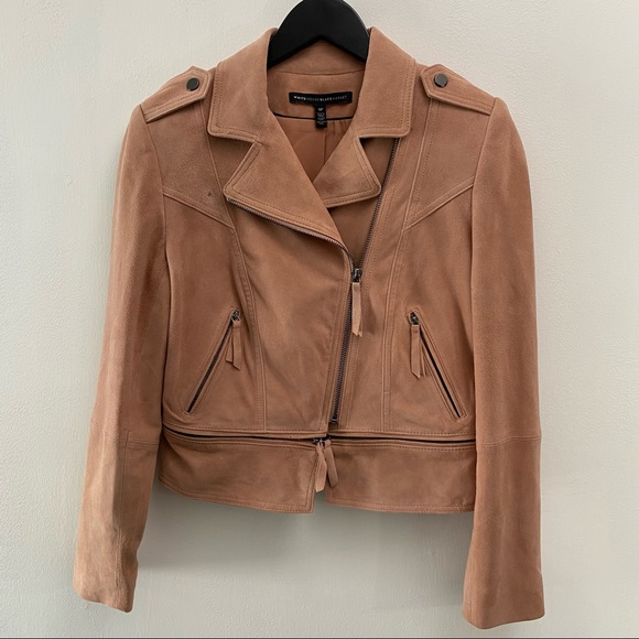 White House Black Market Jackets & Blazers - White House Black Market Blush Leather Moto Jacket, Size  SP